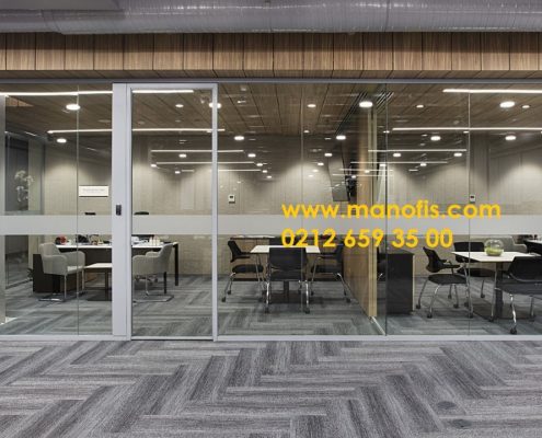 Single pane glass window office partition profile 4 cm